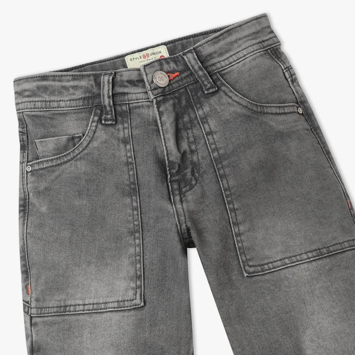 Boys Straight Fit Cut and Sew Mid Rise Jeans