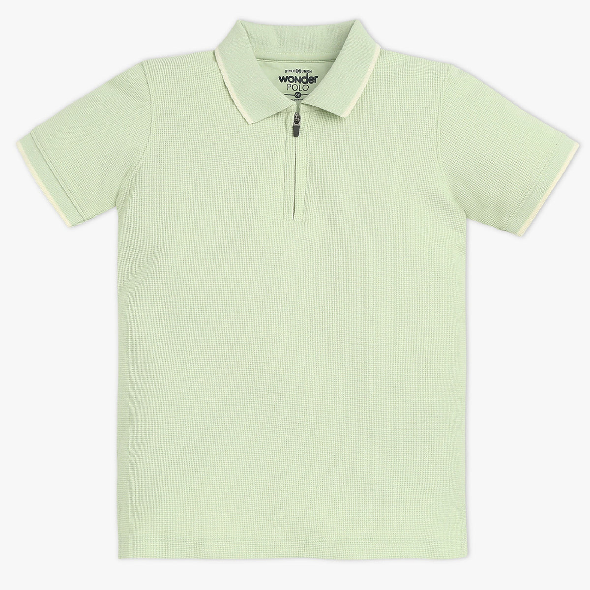 Boys Solid Polo Neck Wonder Reverse T-Shirt