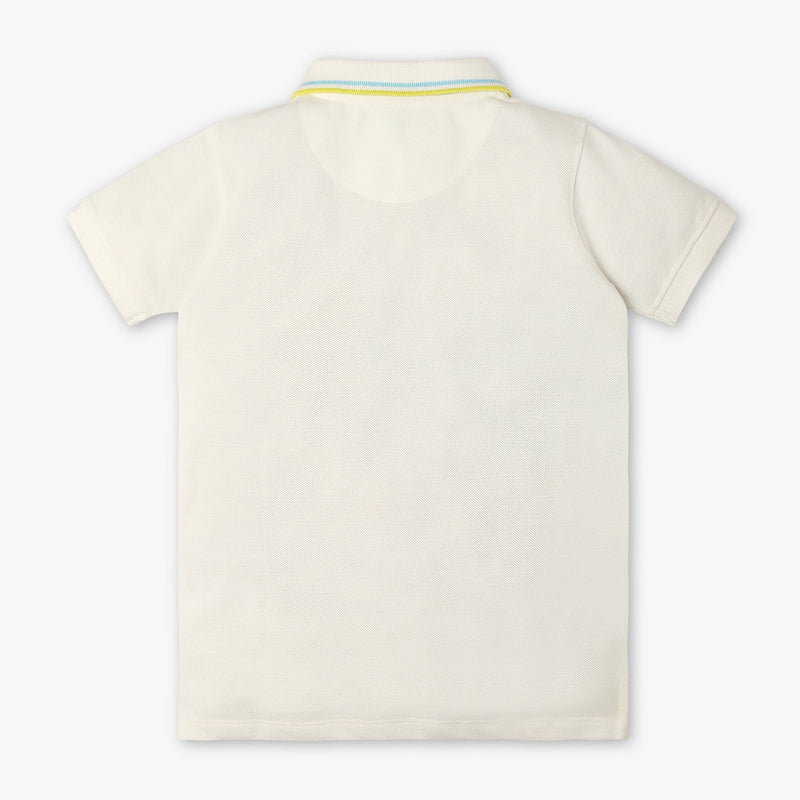 Boys Regular Fit Striped Polo Neck Half Sleeve Polo T-Shirt