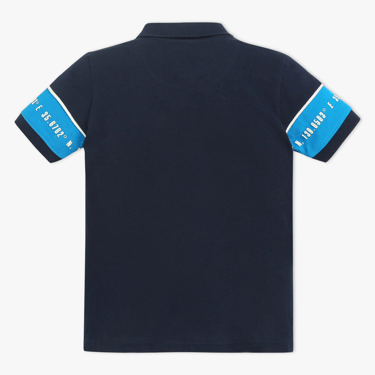 Boys Striped Polo Neck Sports Yarn T-Shirt