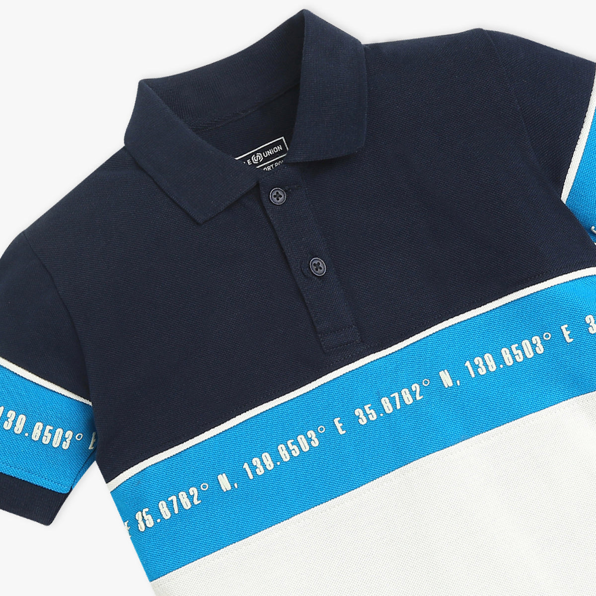 Boys Striped Polo Neck Sports Yarn T-Shirt