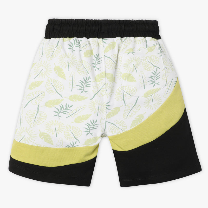Boys Regular Fit Cut and Sew Knee Length Mid Rise Shorts