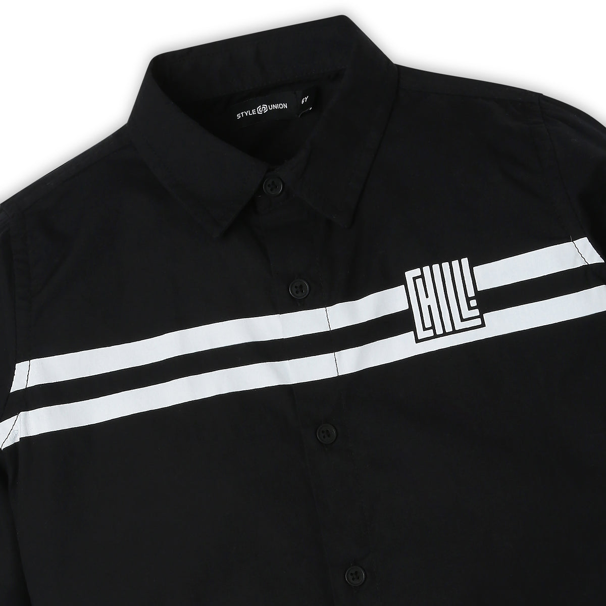 Boys Regular Fit Solid Shirt Collar Shirt