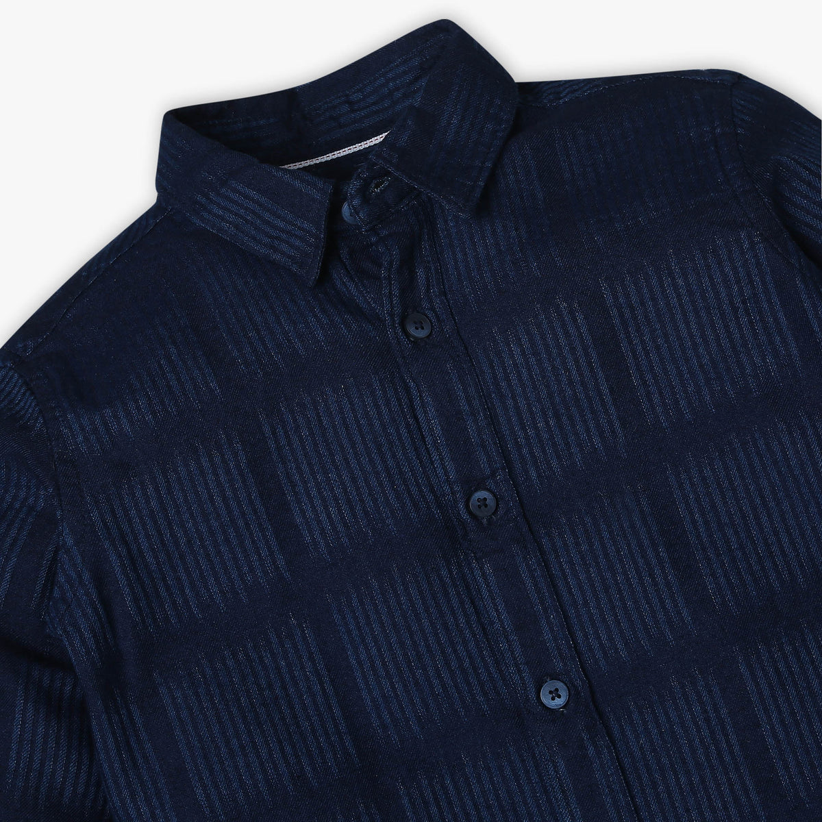 Boys Regular Fit Striped Shirt Collar Shirt