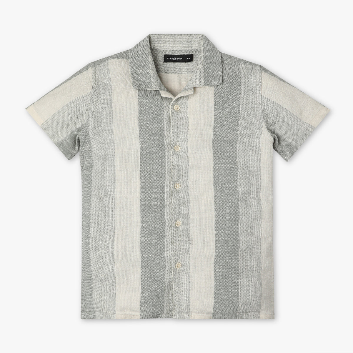 Boys Regular Fit Striped Shirt Collar Half Sleeve Shirt