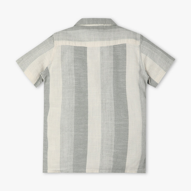Boys Regular Fit Striped Shirt Collar Half Sleeve Shirt