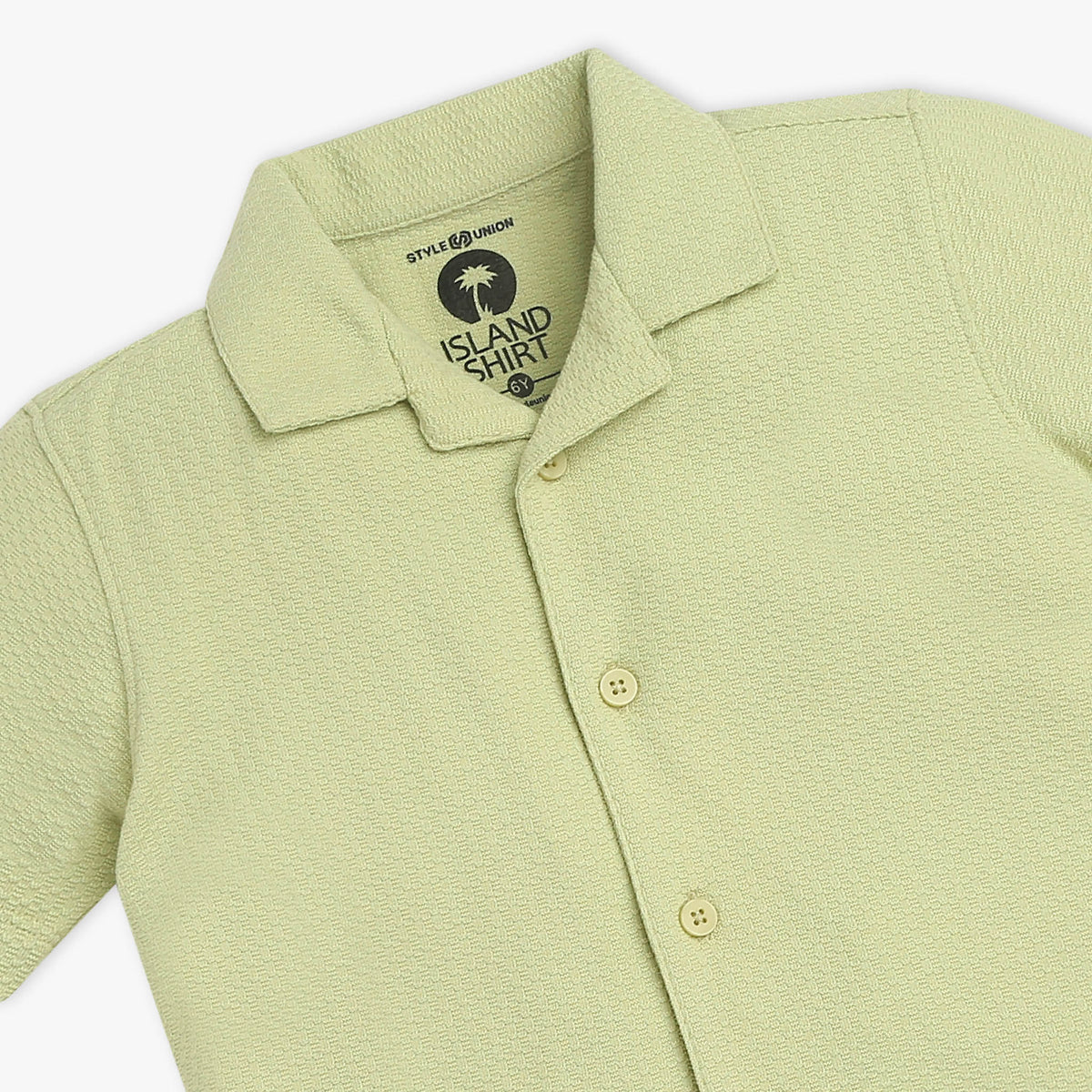 Boys Solid Lapel Collar Shirt