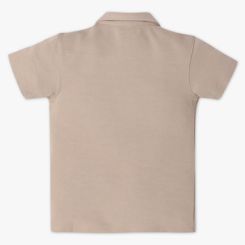 Boys Regular Fit Solid Camp Collar Half Sleeve Shirt