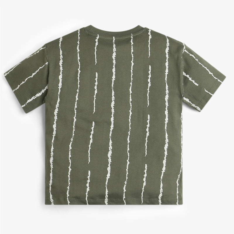 Boys Striped Crew Neck Weekend T-Shirt