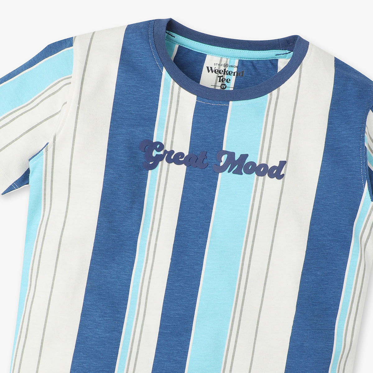 Boys Oversize Striped Crew Neck Half Sleeve T-Shirt