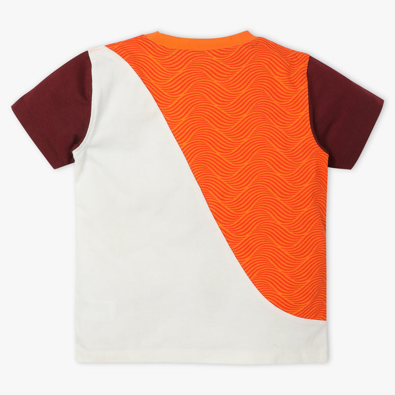 Boys Regular Fit All Over Print Crew Neck Half Sleeve T-Shirt