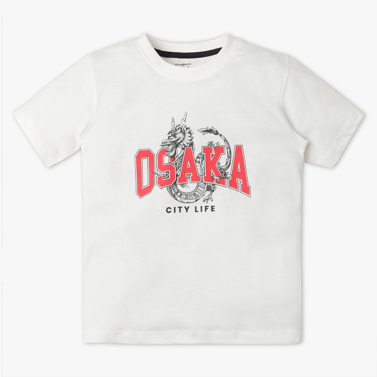 Boys Regular Fit Graphic Crew Neck T-Shirt