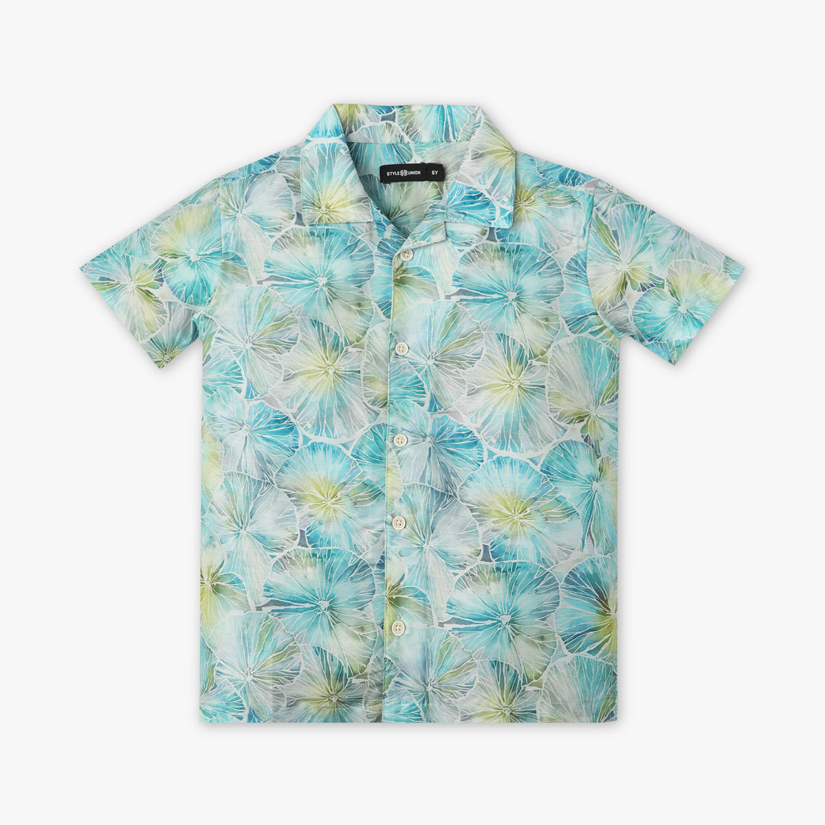 Boys Regular Fit Printed Camp Collar Half Sleeve Shirt