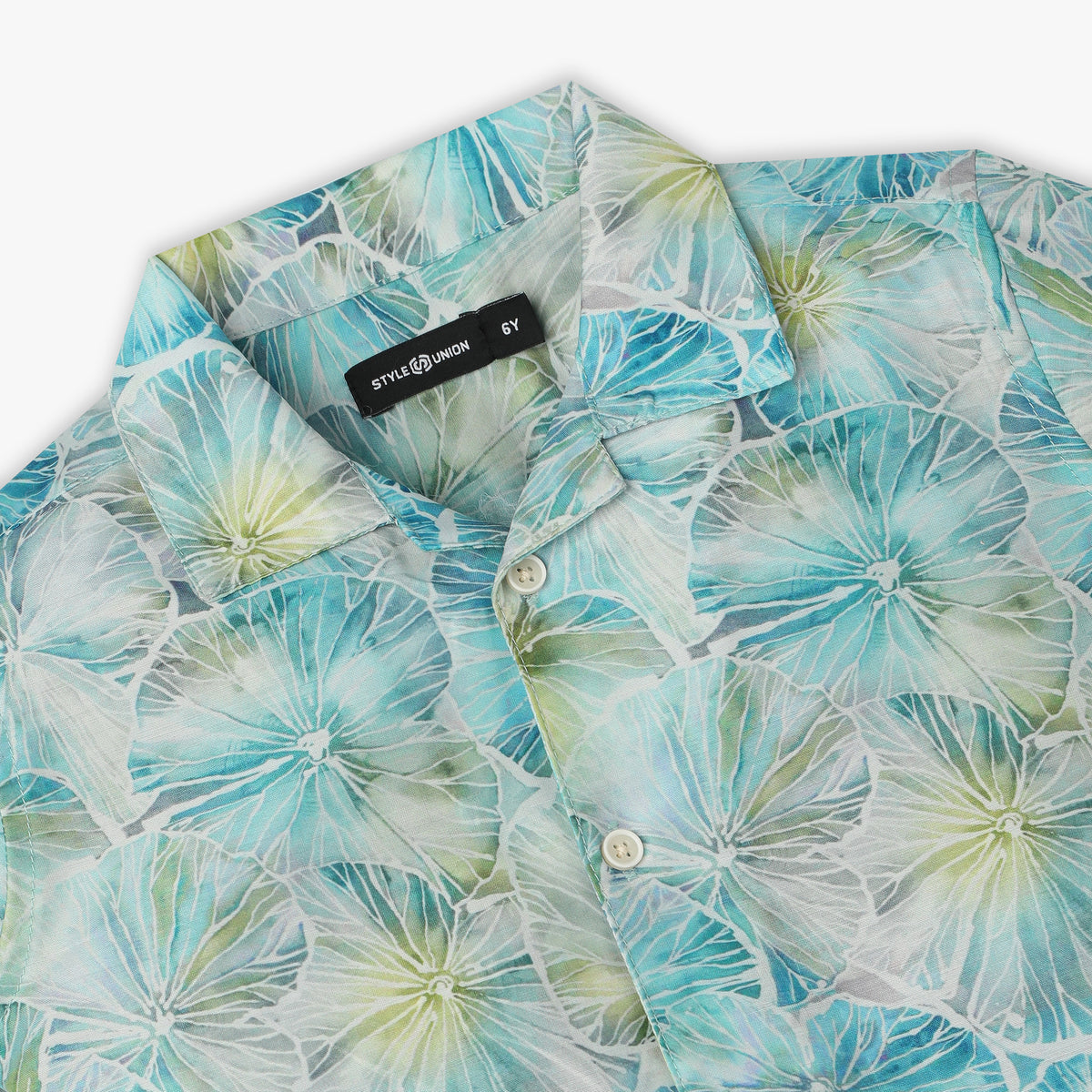 Boys Regular Fit Printed Camp Collar Half Sleeve Shirt