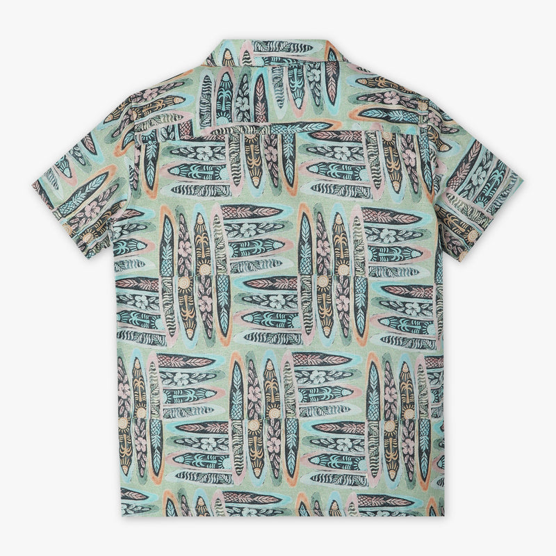 Boys Regular Fit Printed Camp Collar Half Sleeve Shirt