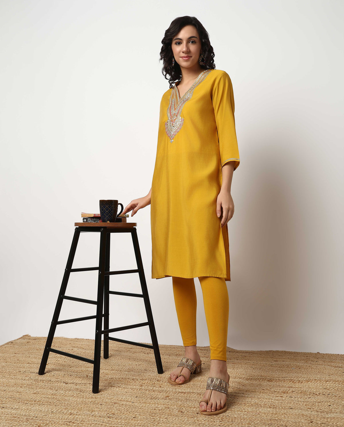 Buy Women Slim Fit Solid Ankle Length High Rise Leggings  - Style Union