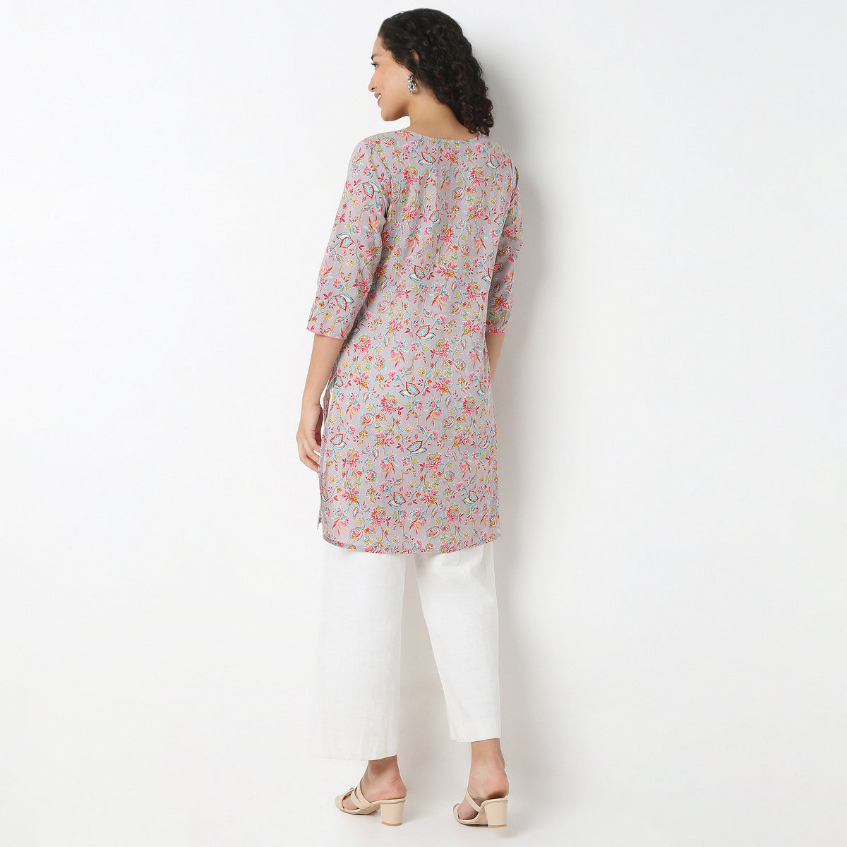 Round Neck Printed Kurta