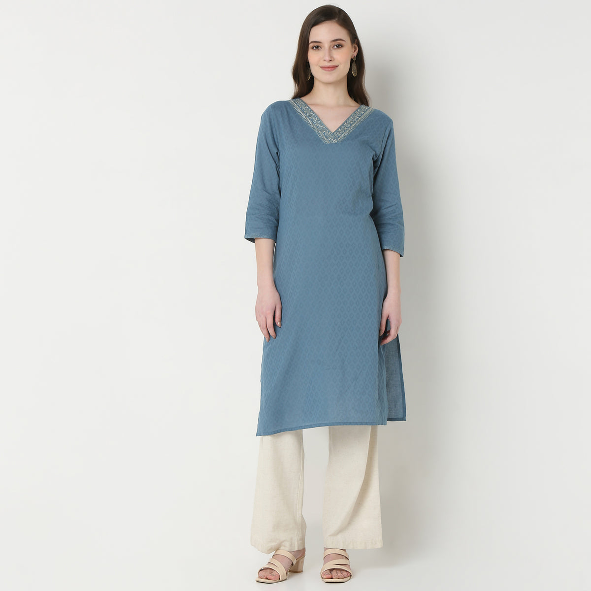 Embroidered Cotton Fabric Kurta