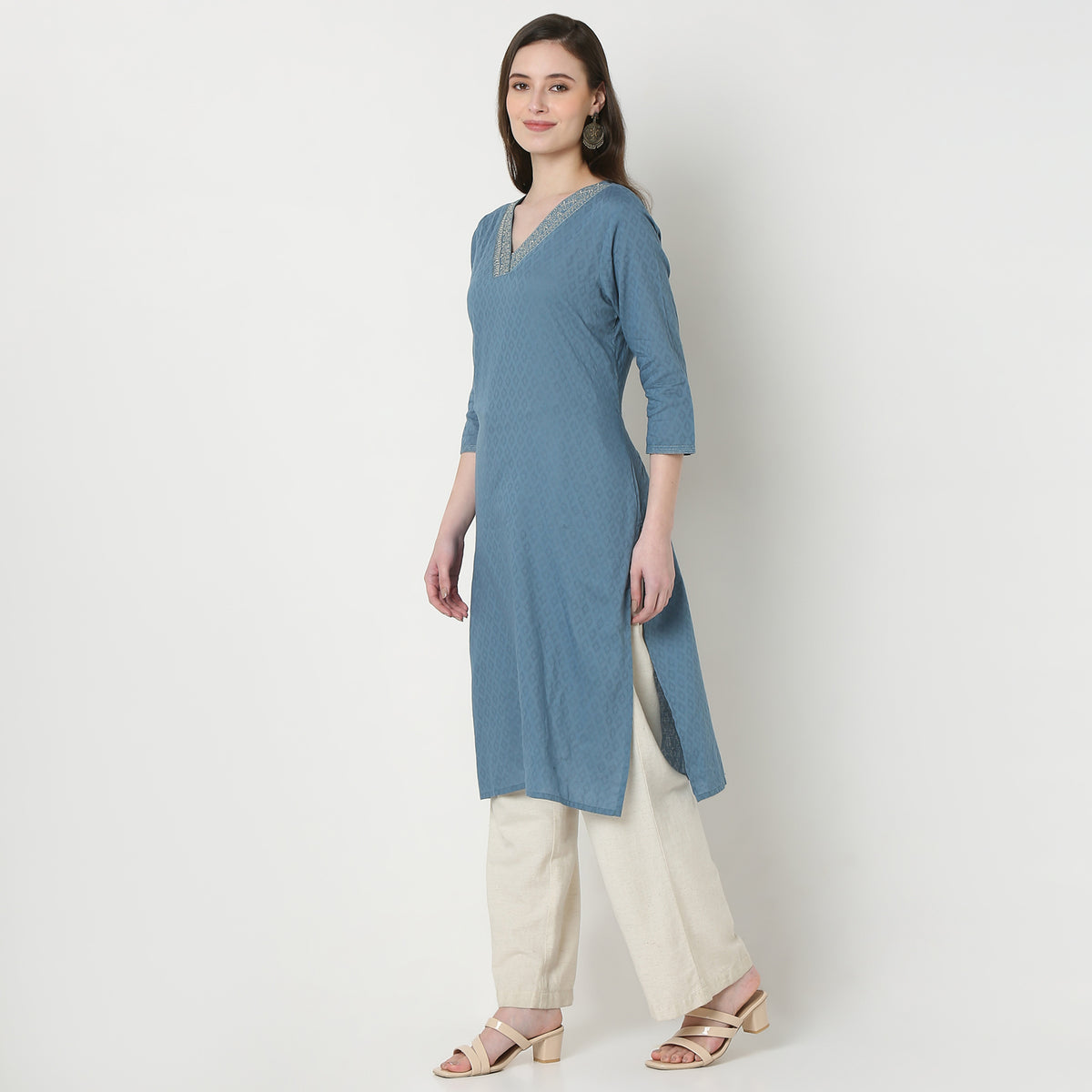 Embroidered Cotton Fabric Kurta