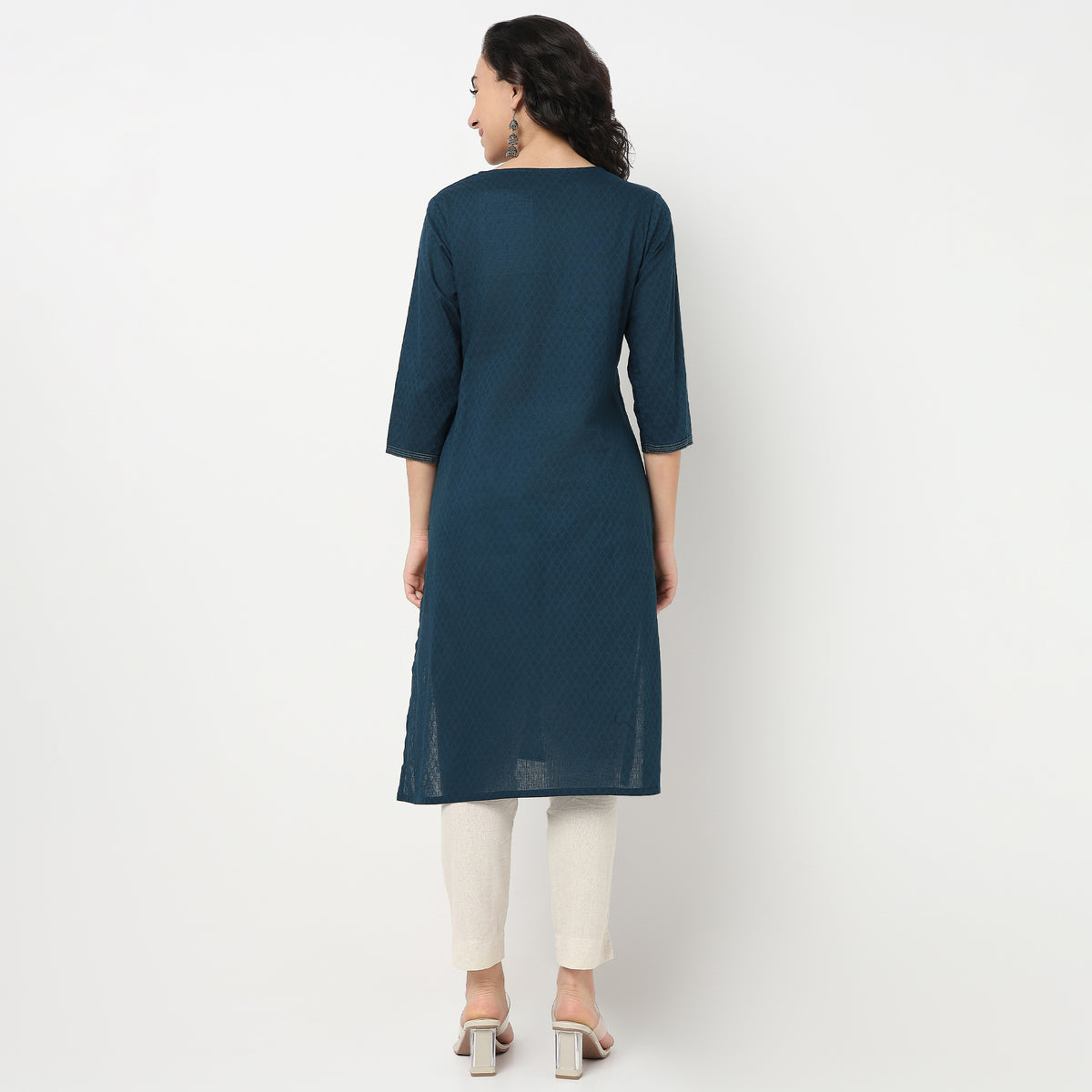 Order Now Women Embroidered Round Neck Straight Fit Ethnic Wear Kurta by Style Union