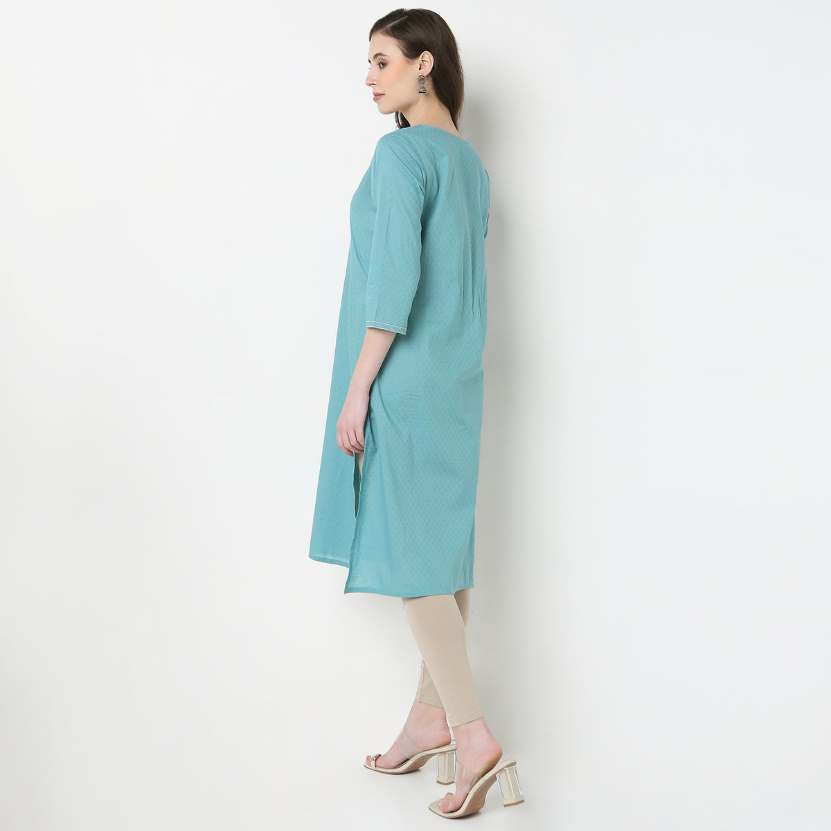 Embroidered Yoke Long Kurta