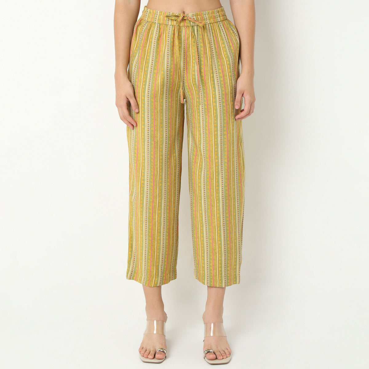 Band Neck Kurta With Pant Set