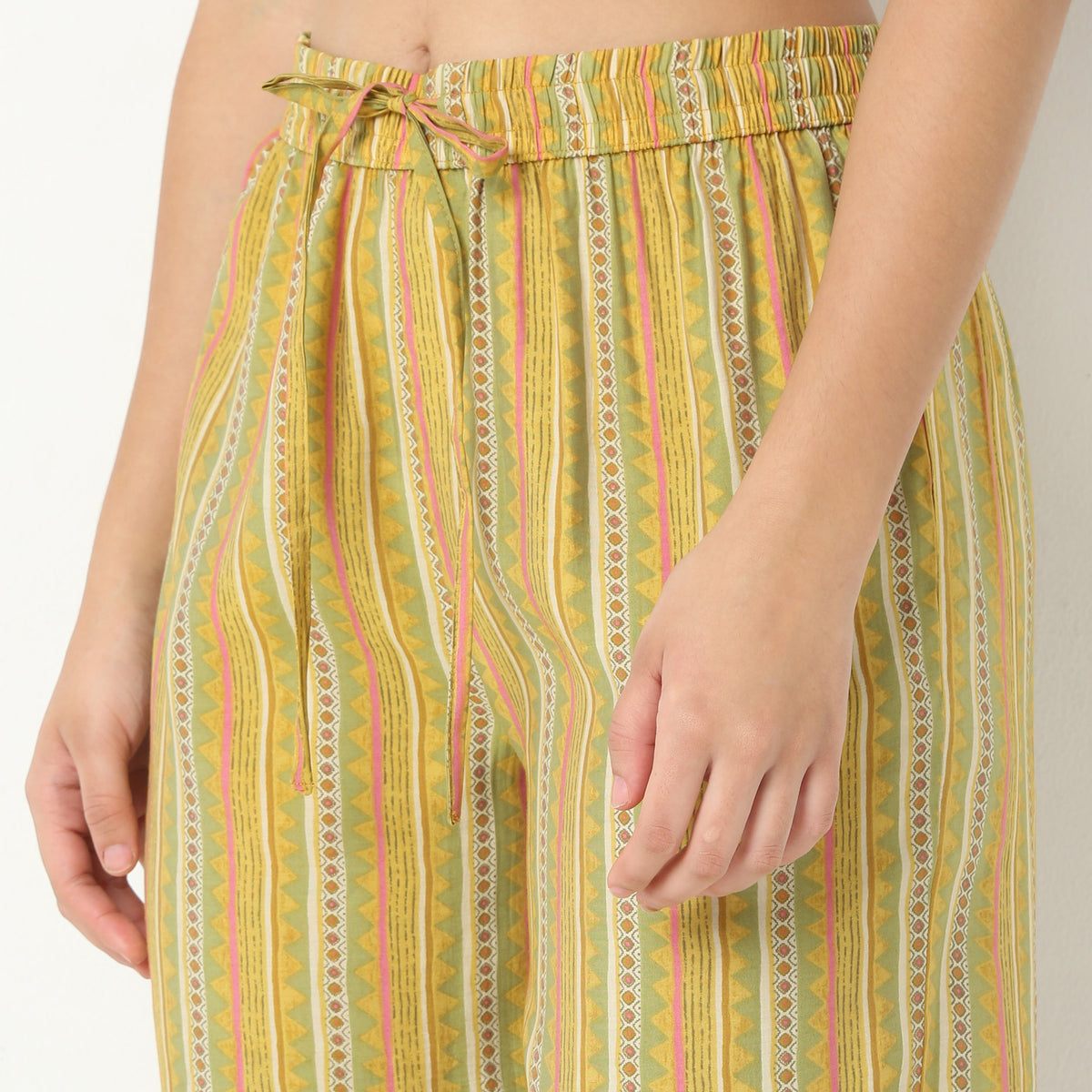 Band Neck Kurta With Pant Set