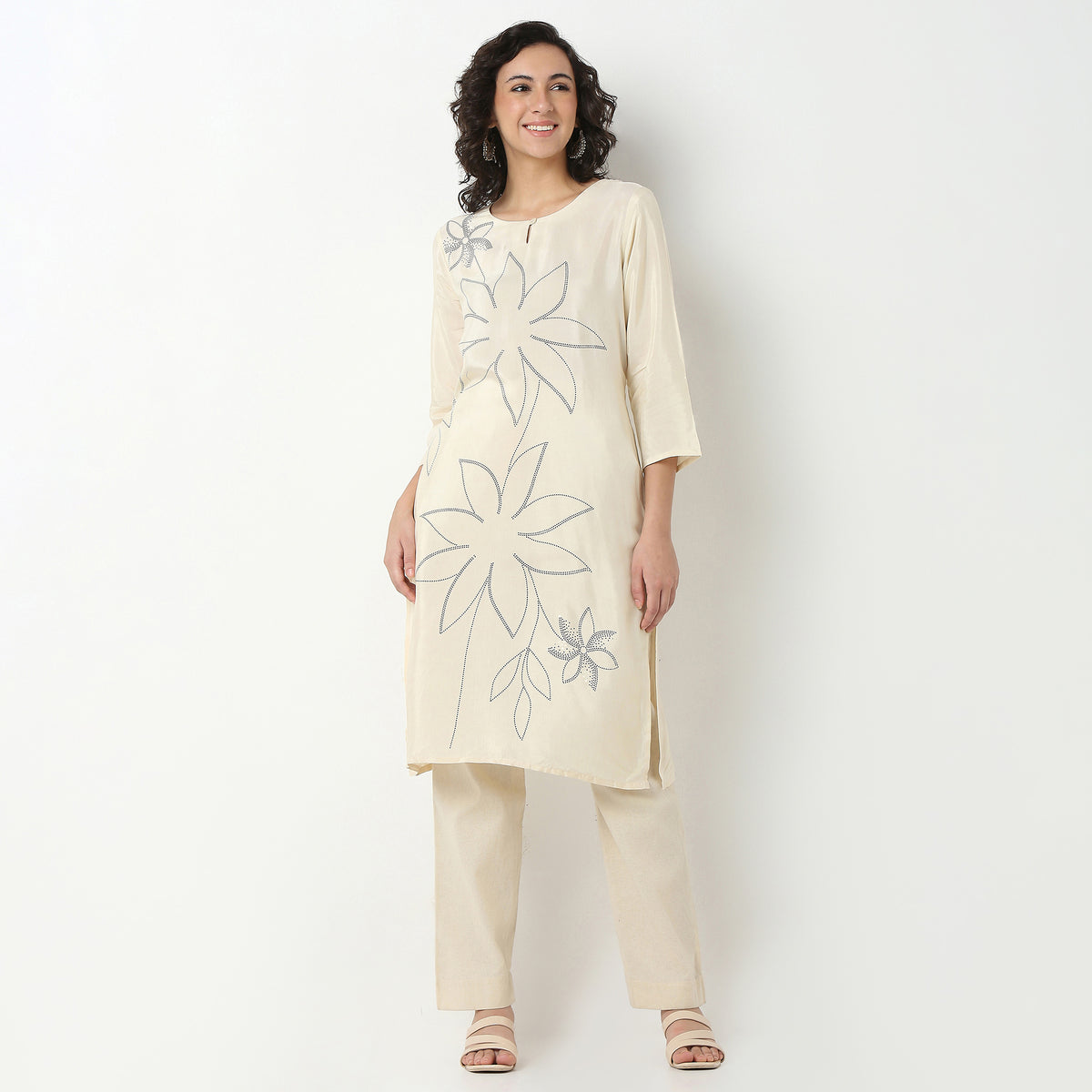 Viscose Printed Kurta, Knee Length