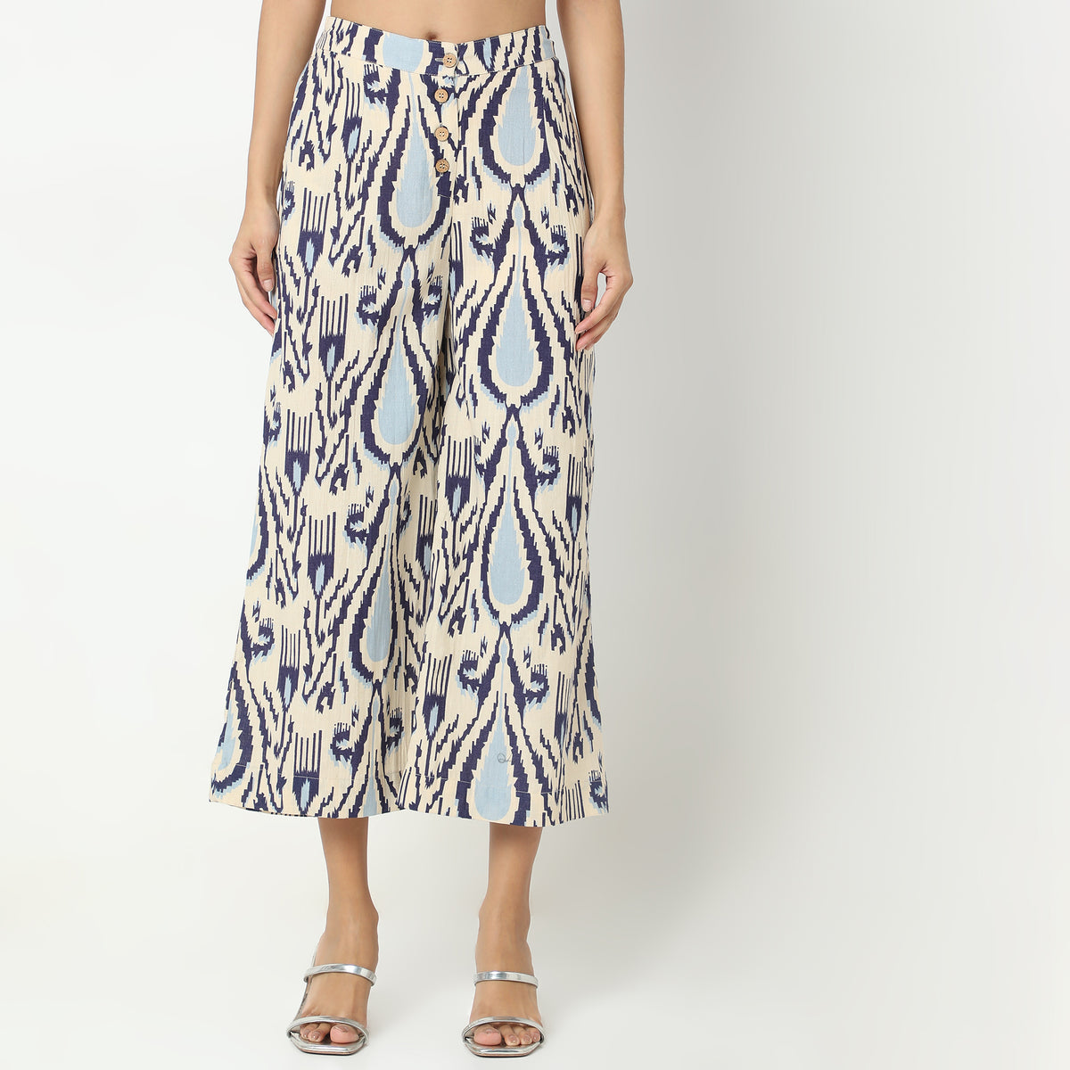 Flare Fit Printed Mid Rise Culottes