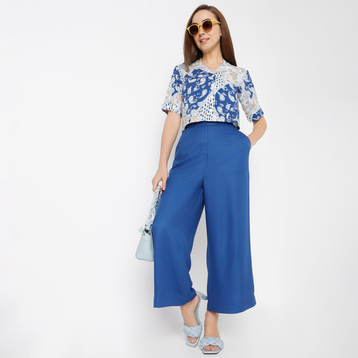 Buy Women Flare Fit Solid Ankle Length High Rise Culottes  - Style Union