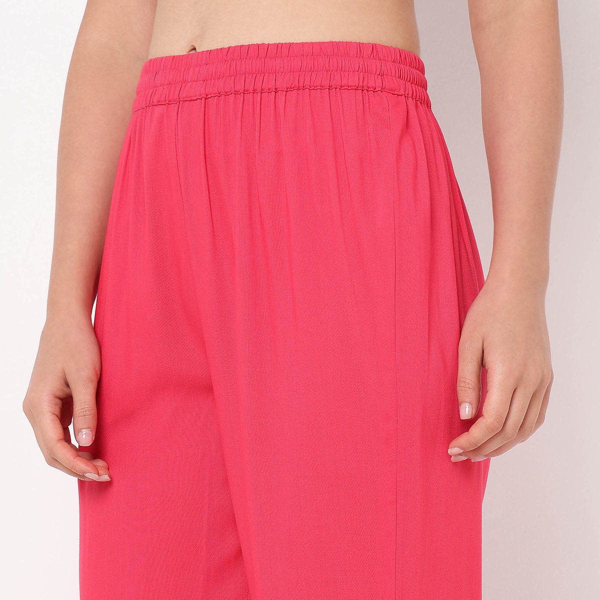 Straight Fit Solid Ethnic Pants