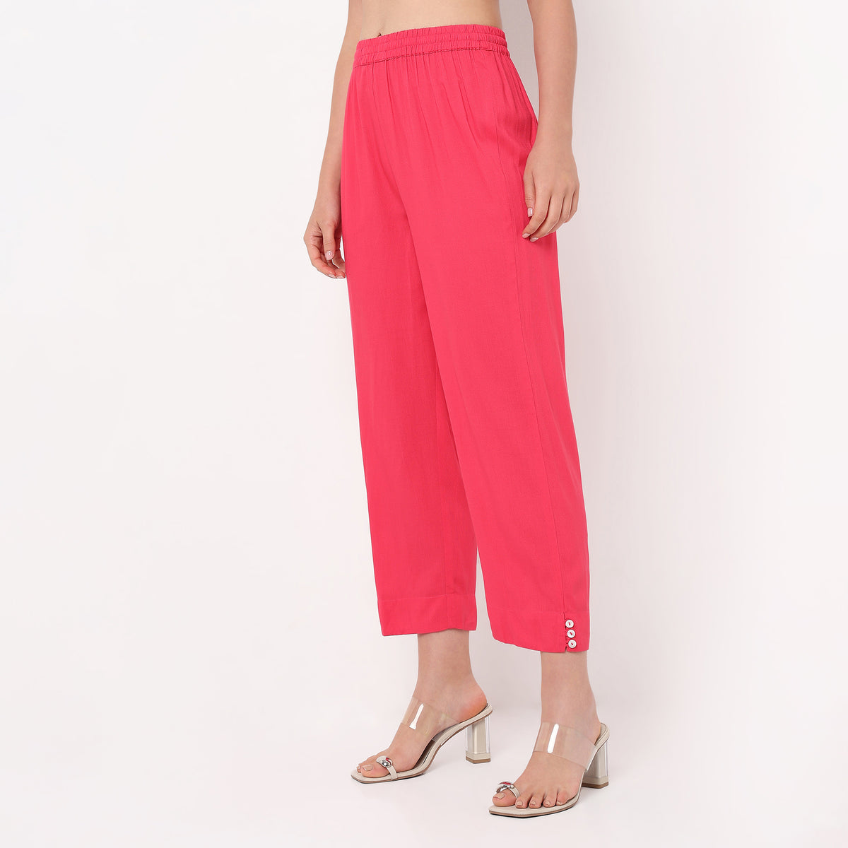 Straight Fit Solid Ethnic Pants