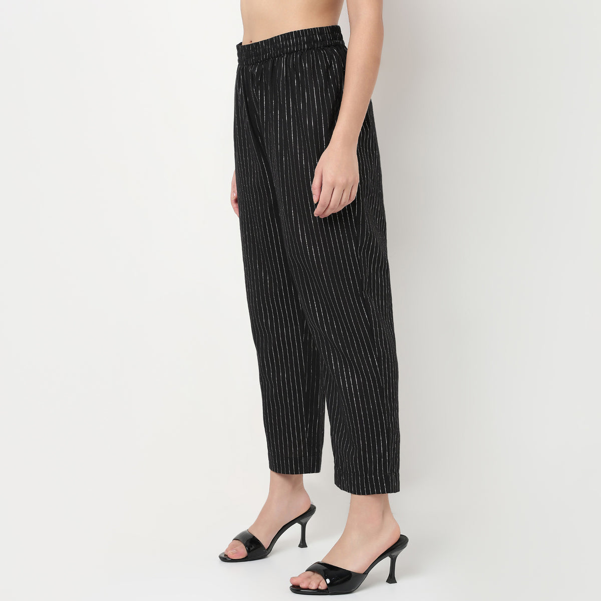 Order Now Women Striped Straight Fit Mid Rise Ethnic Wear Pant by Style Union