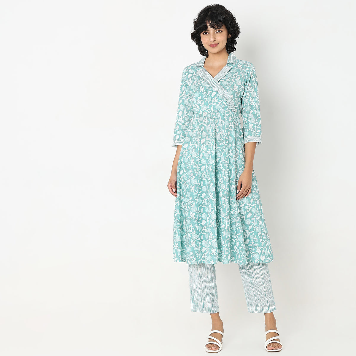 Flare Fit Printed Kurta with Pant Set