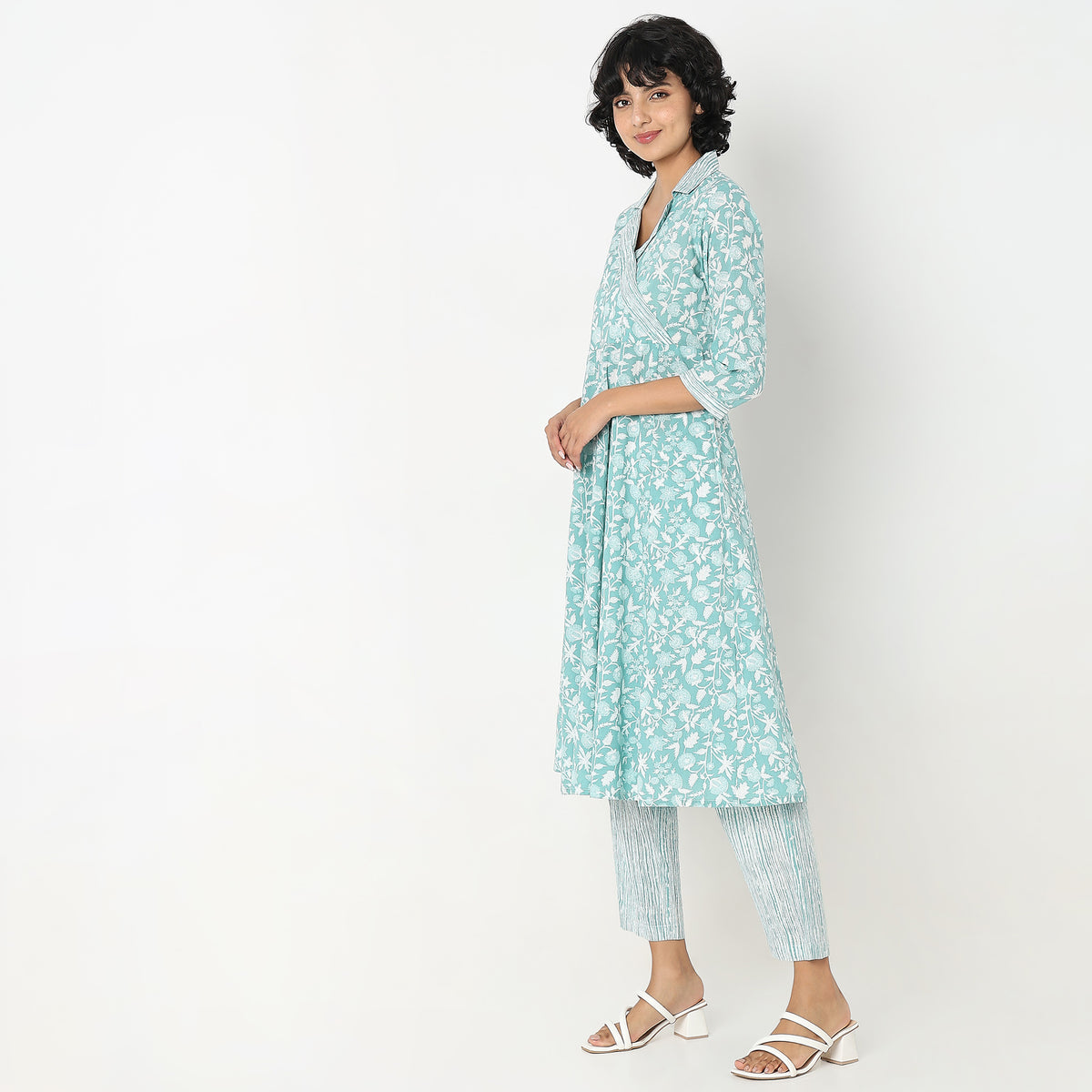 Flare Fit Printed Kurta with Pant Set