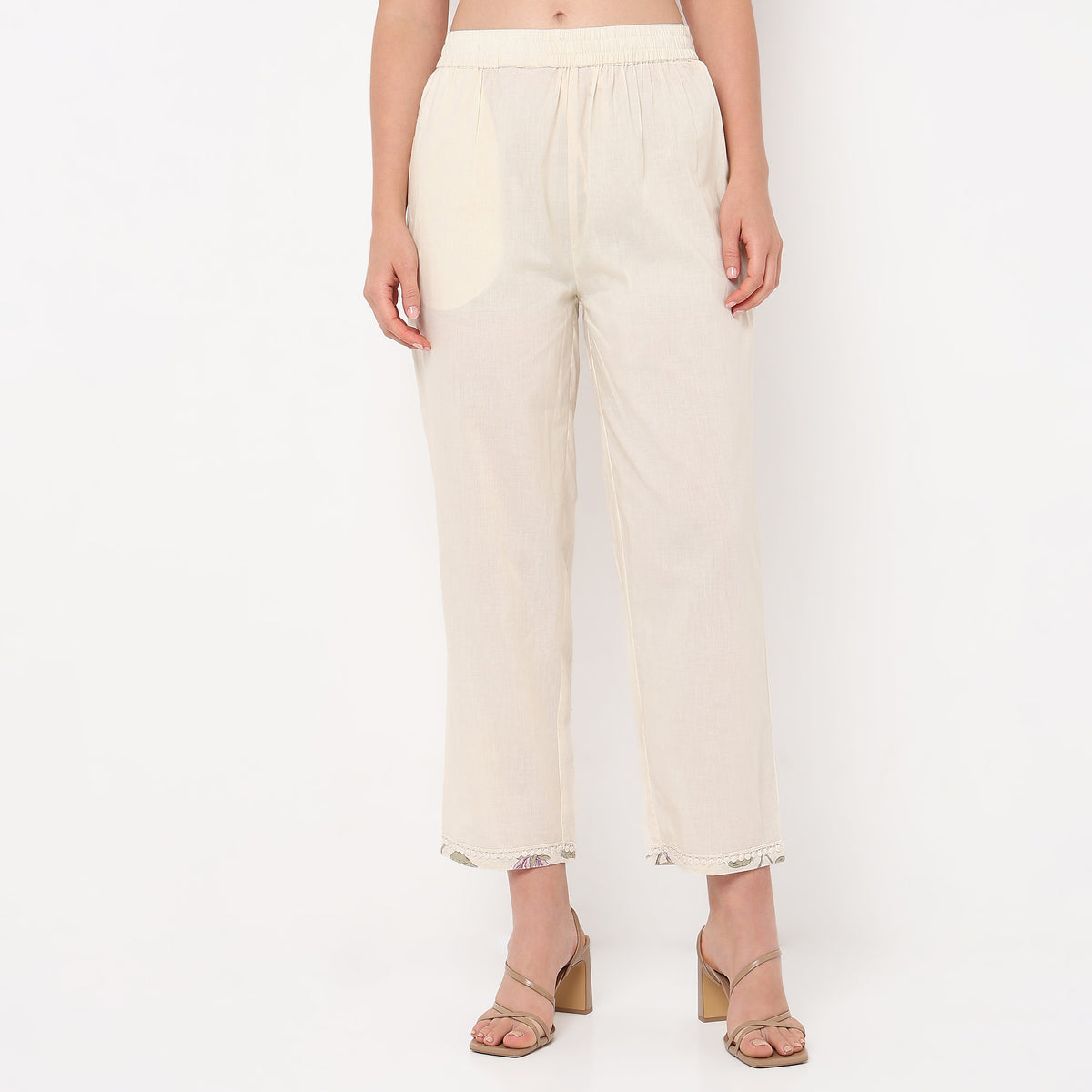 Floral Print Round Neck Kurta with Pant Set