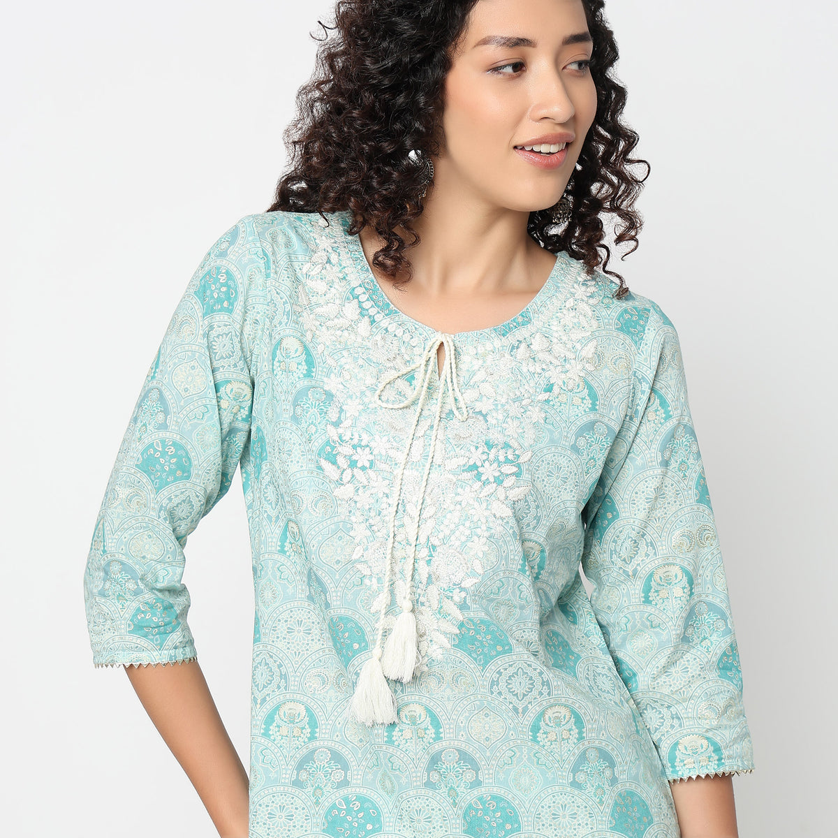 Straight Fit Printed Kurta with Pant Set