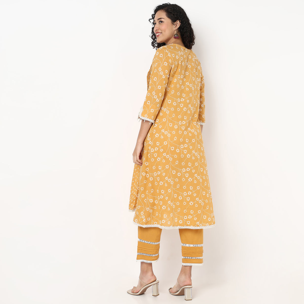 V-Neck Printed Kurta and Pant Set