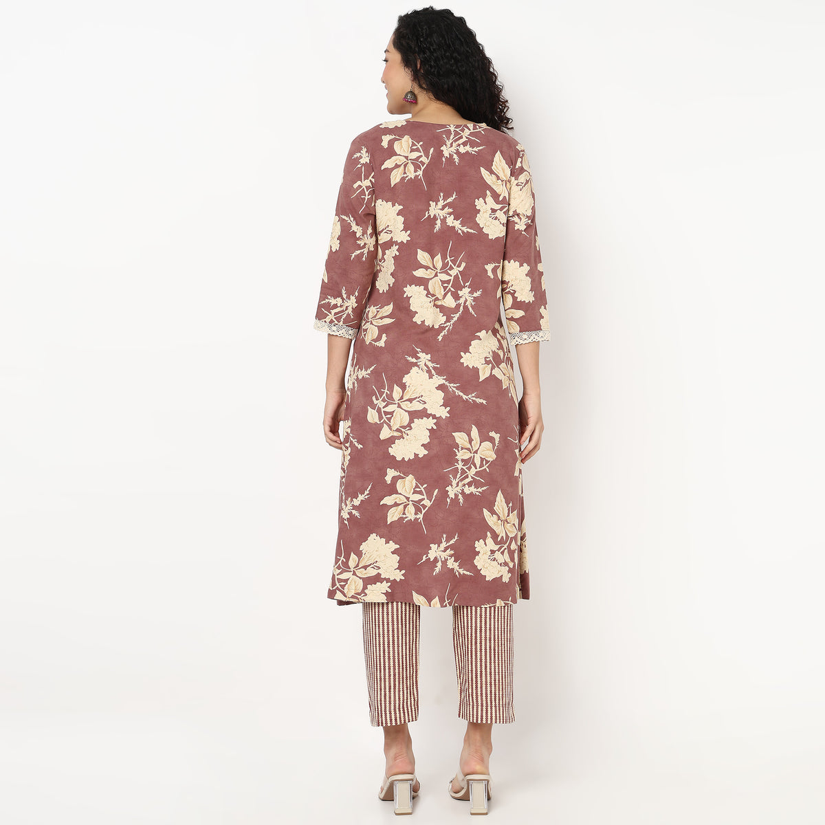 V-Neck Printed Kurta and Pant Set