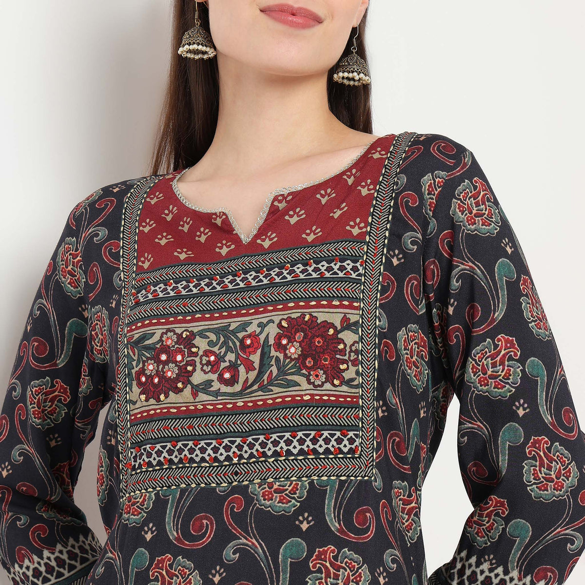 Printed Straight Kurta with Pant Set