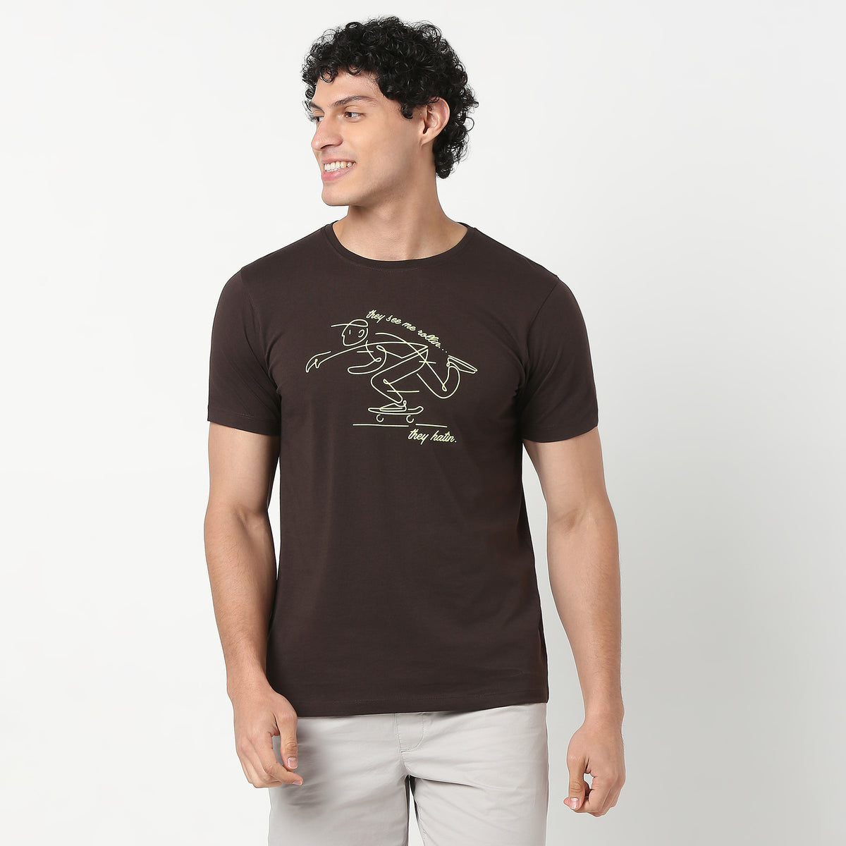 Crew Neck Graphic T-Shirt