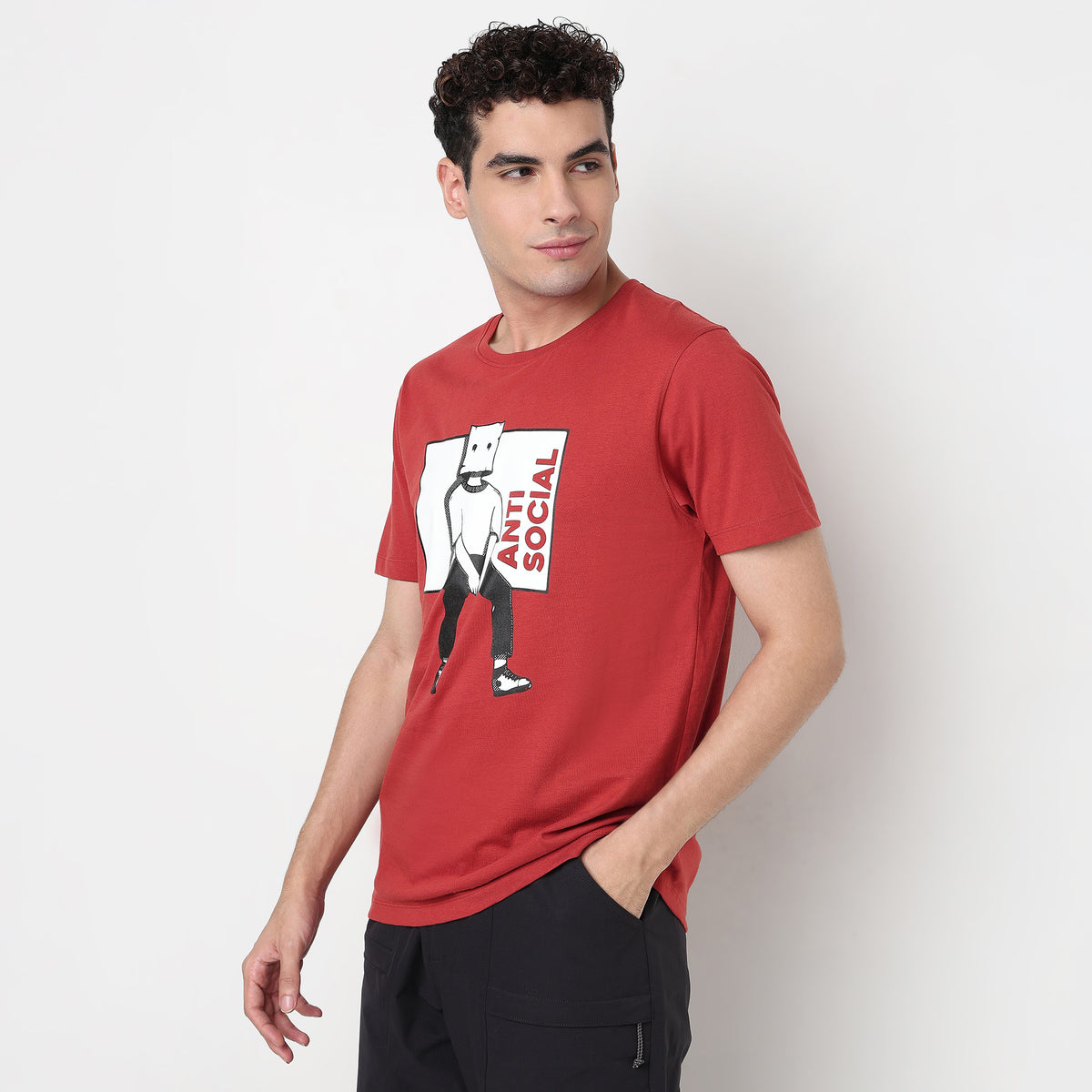 Buy Men Regular Fit Graphic Half Sleeve T-Shirt  - Style Union