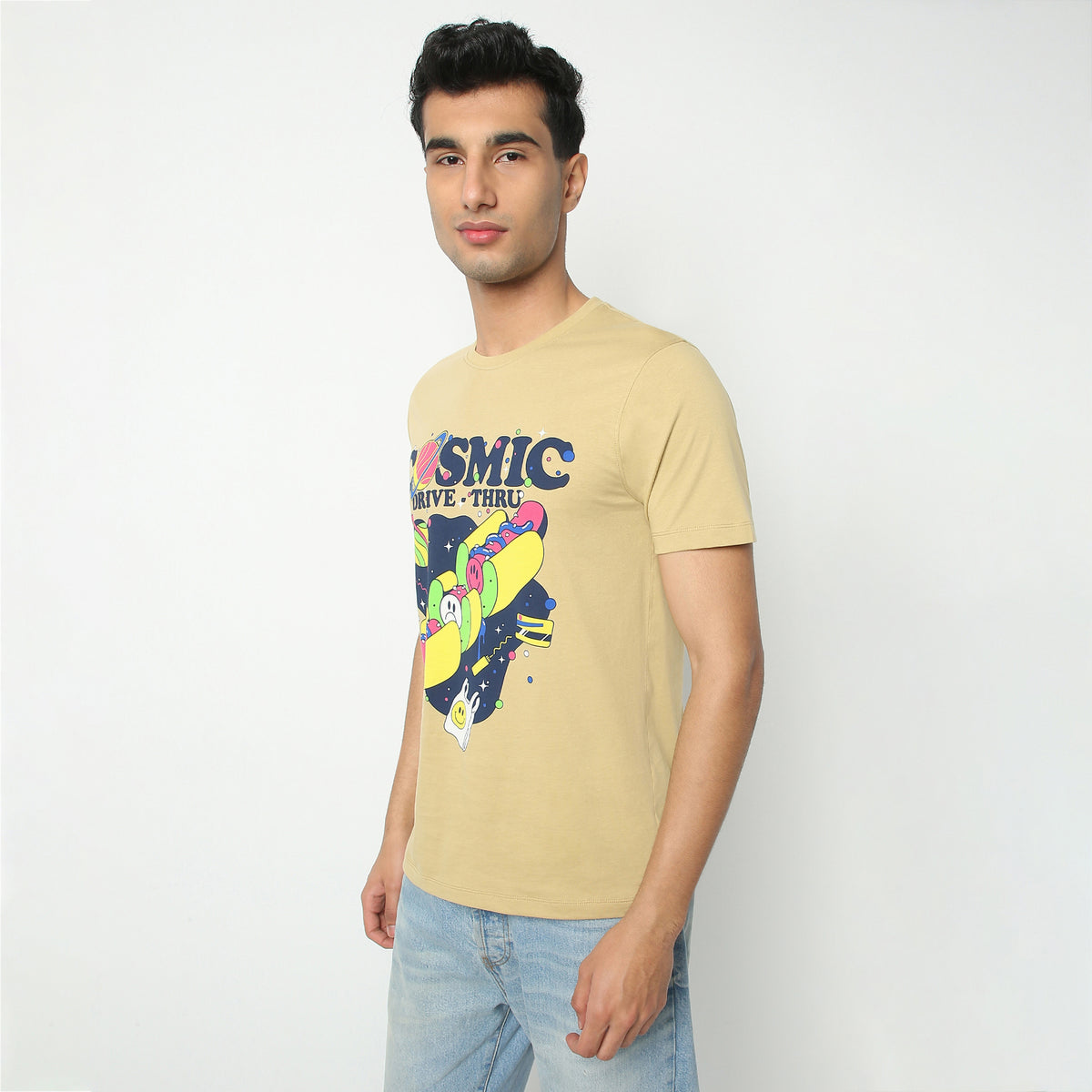 Graphic Cotton Crew Neck T-Shirt