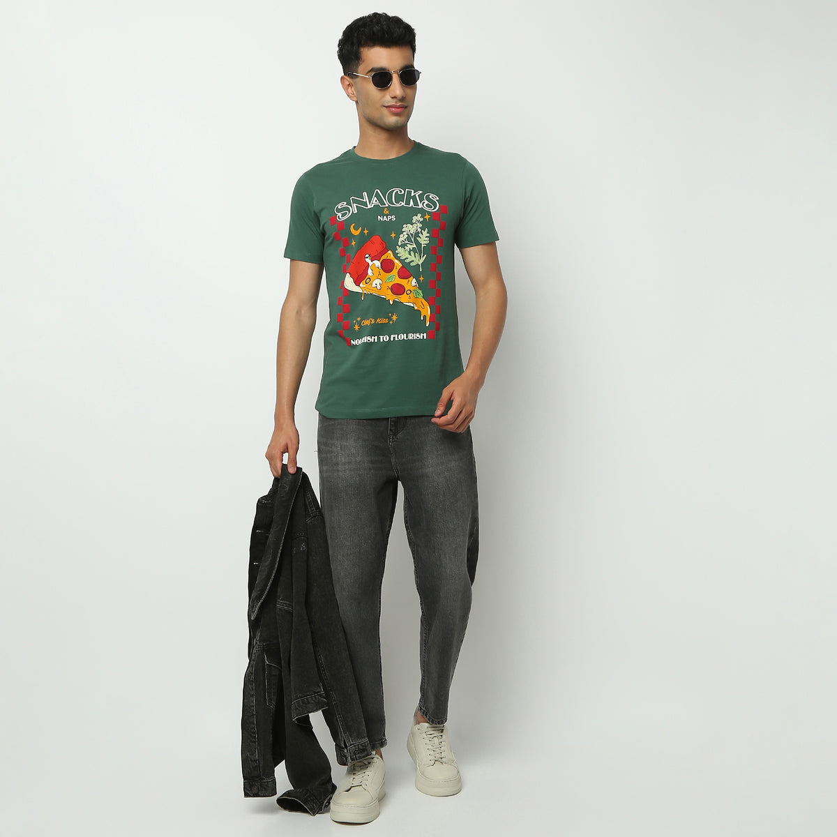 Regular Fit Graphic Crew Neck T-Shirt