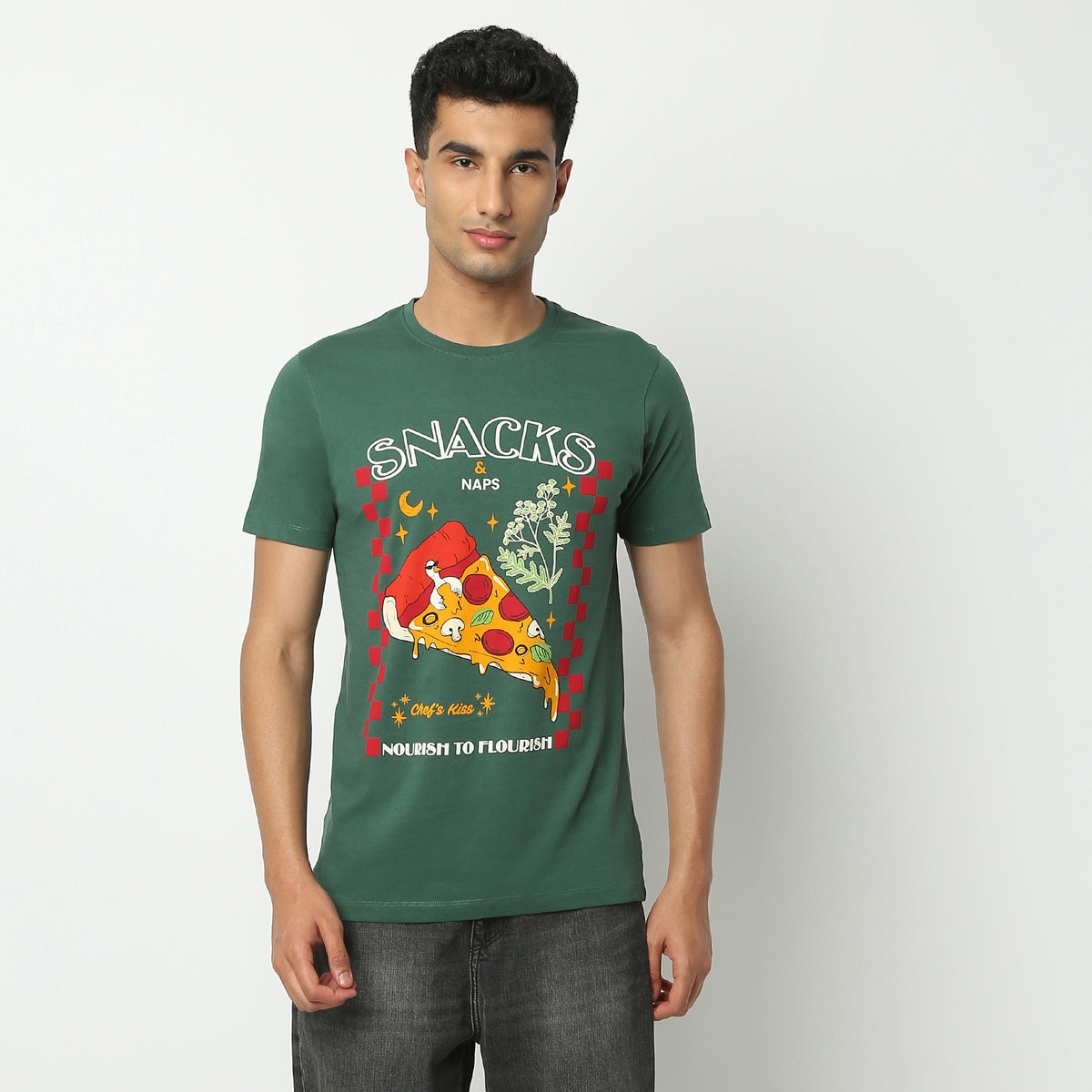 Regular Fit Graphic Crew Neck T-Shirt