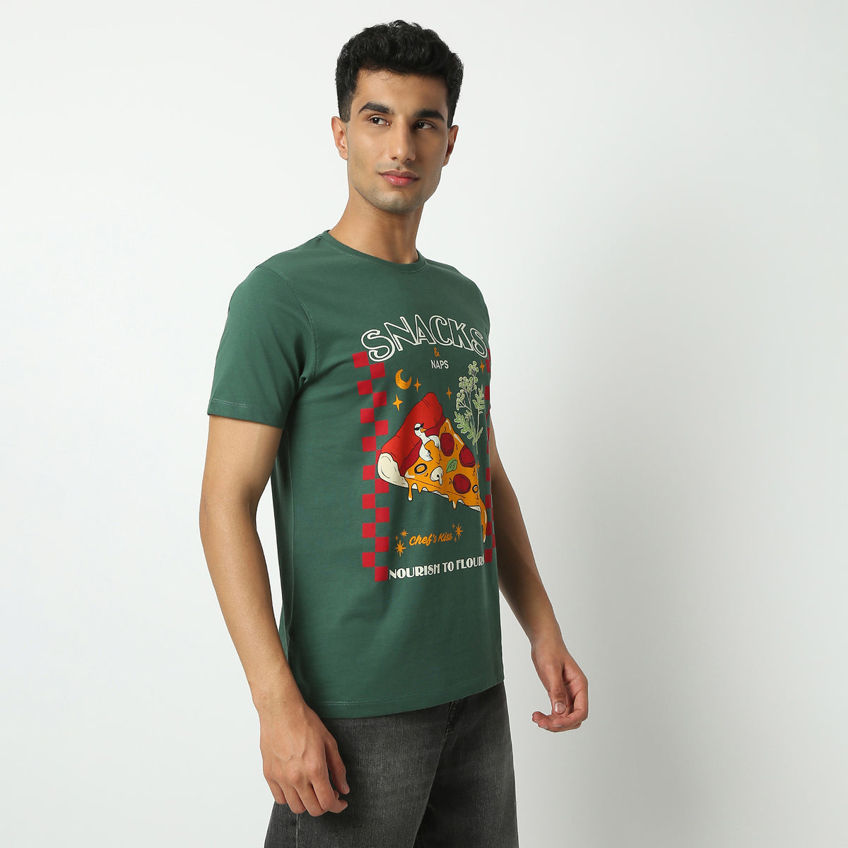 Regular Fit Graphic Crew Neck T-Shirt