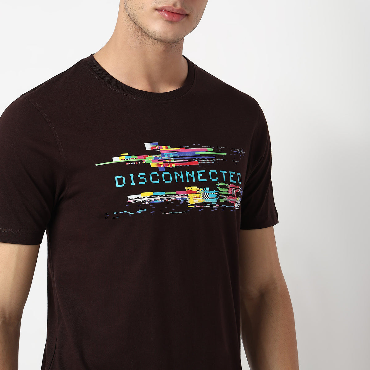 Knitted Graphic Crew Neck T-Shirt