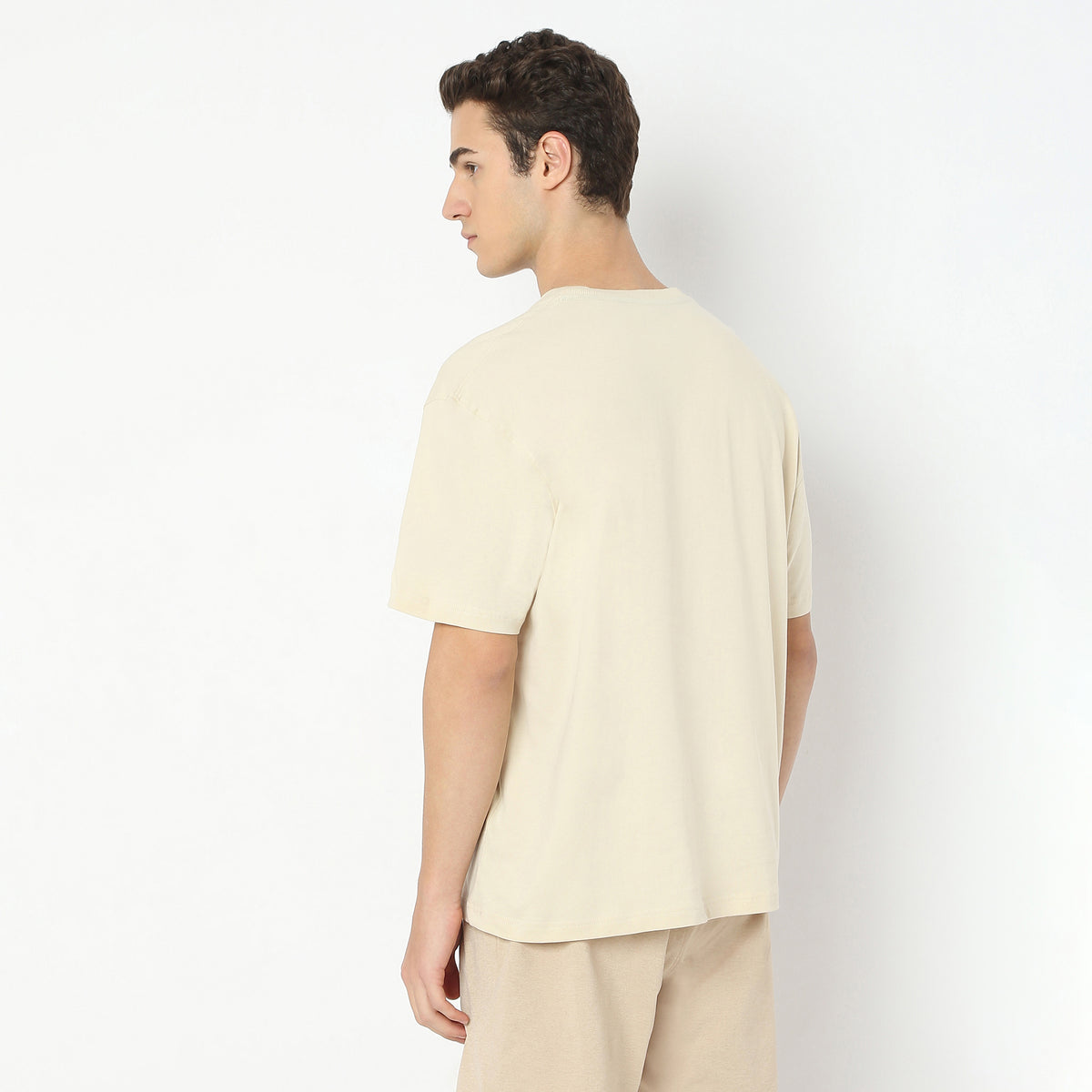 Oversize Graphic Crew Neck Modern Street Slogan T-Shirt