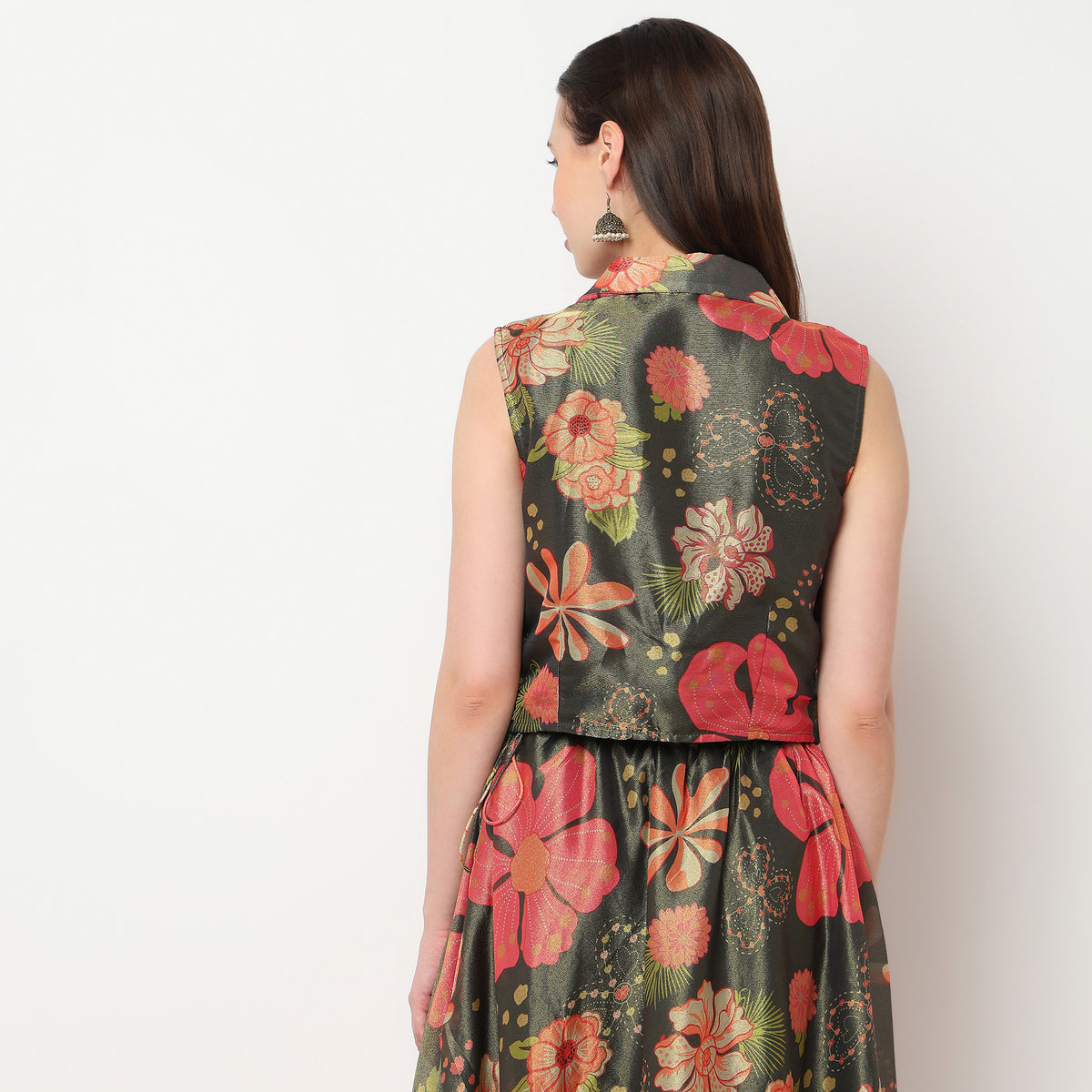 Printed Sleeveless Crop Top