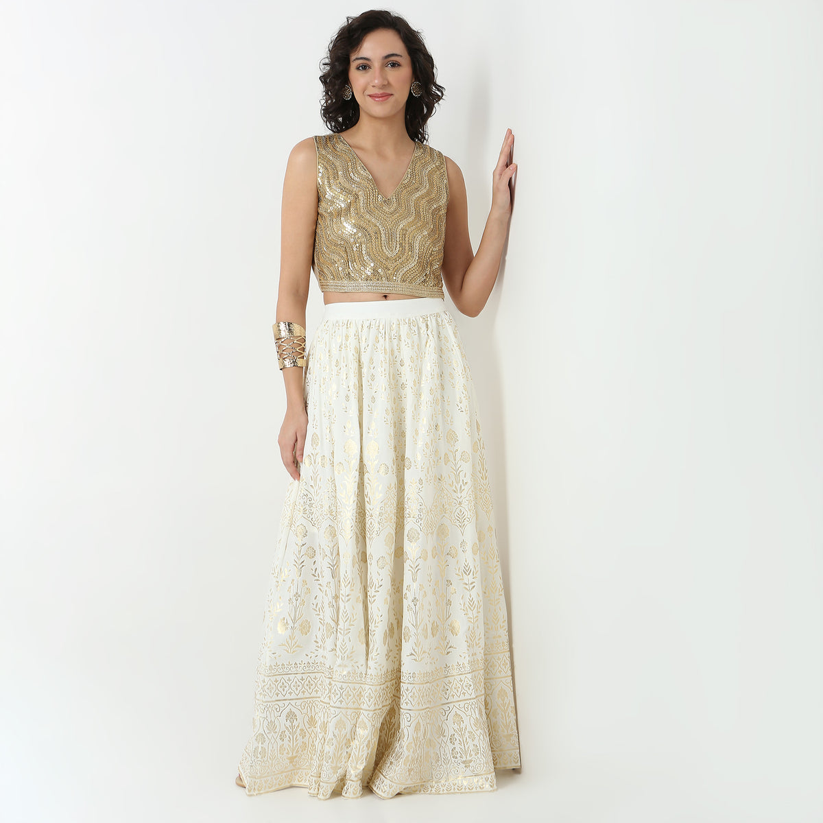 Embellished Polyester Crop Top